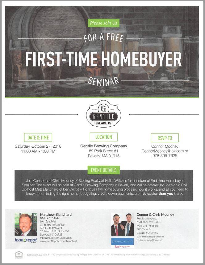 10/27/18 - Sterling Realty Hosting Free First Time Homebuyer Seminar